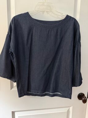 J Brand Navy Boxy Short-Sleeve Tee